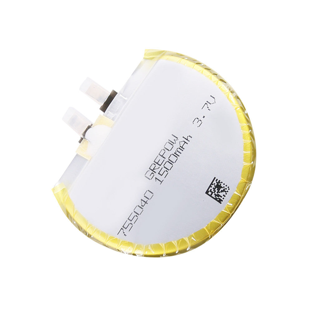 Grepow 3.7V 1500mAh 1S1P LiPo Round Shaped Battery 7550040