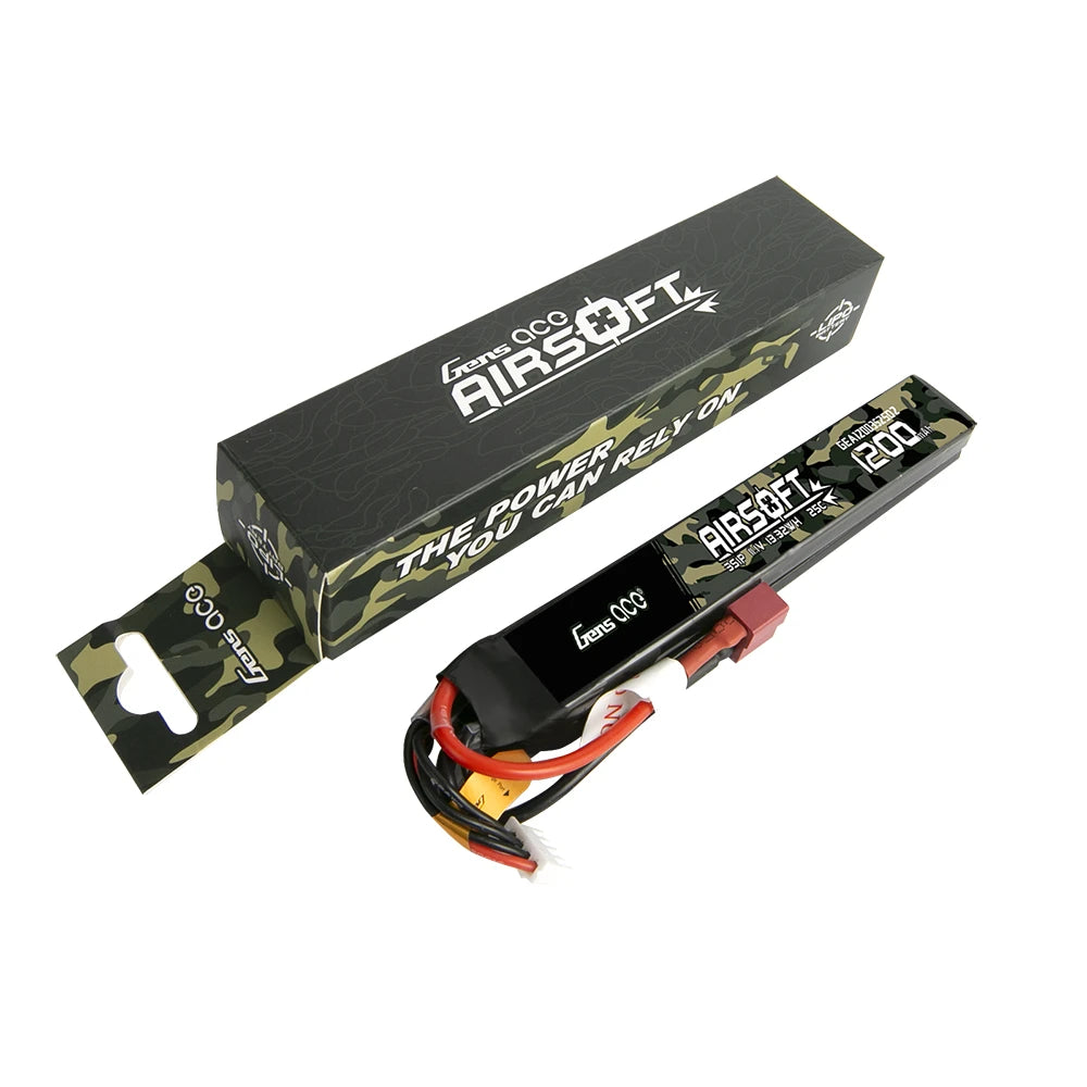 Gens ace 1200mAh 3S 25C 11.1V Lipo Battery | Deans Plug | Airsoft