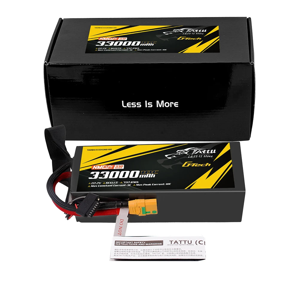 Tattu 33000mAh 6S 10C 22.2V Lipo Battery | XT90-S Plug | Semi-solid (330Wh/kg)