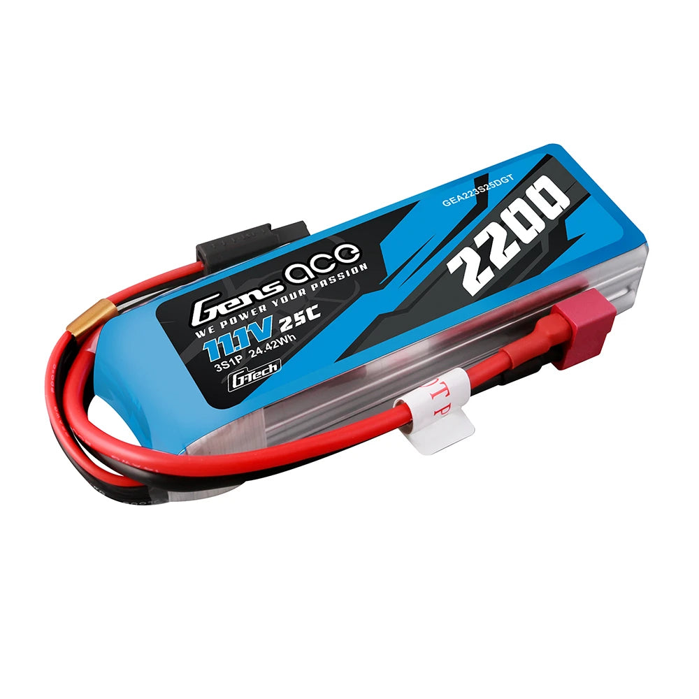 Gens ace 2200mAh 3S 25C 11.1V Lipo Battery | Deans Plug | Air Classic