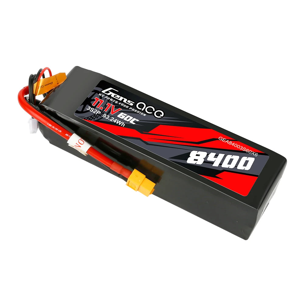 Gens ace 8400mAh 3S 60C 11.1V Lipo Battery | XT60 Plug | Car Classic (Non-G-Tech)