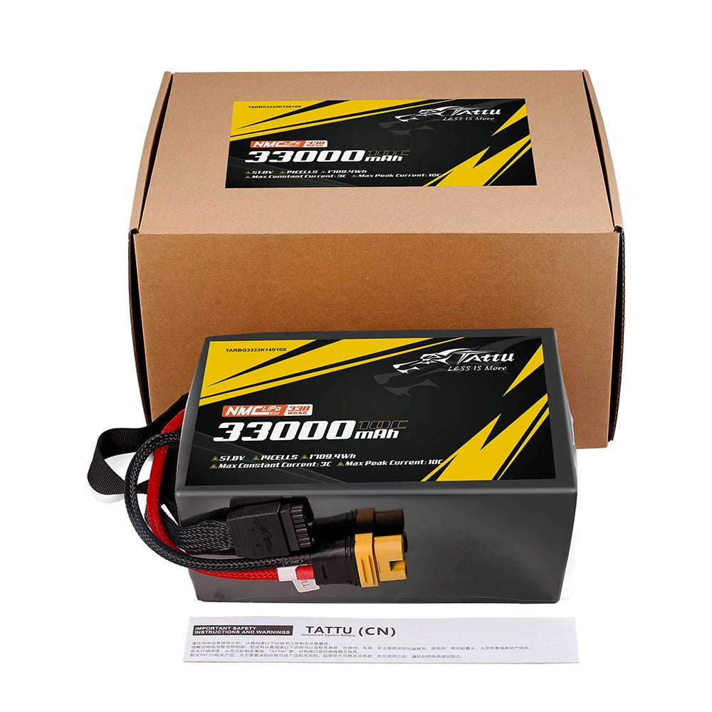 Tattu 33000mAh 14S 10C 51.8V Lipo Battery | AS150U-F Plug | Semi-solid (330Wh/kg)