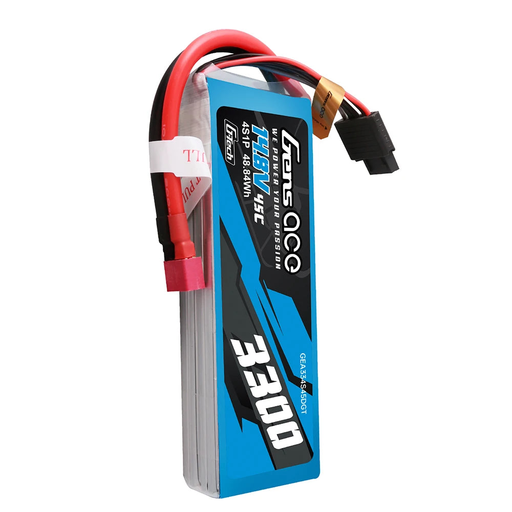 Gens ace 3300mAh 4S 45C 14.8V Lipo Battery | Deans Plug | Air Classic