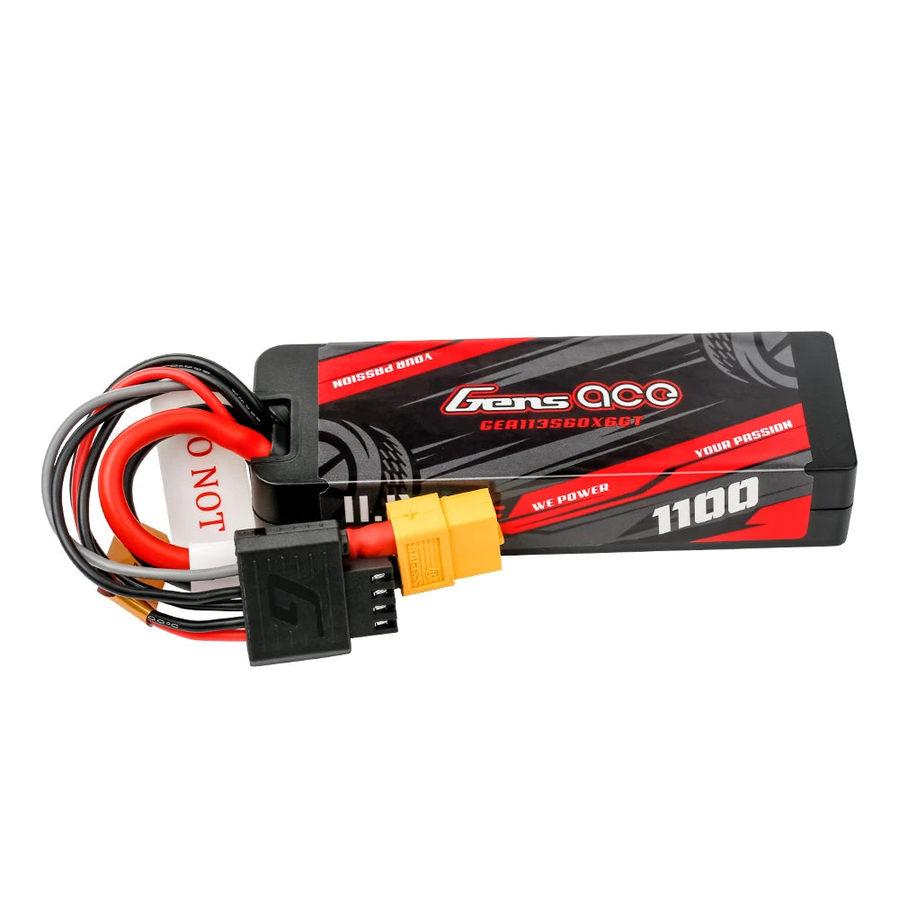 Gens ace 1100mAh 3S 60C 11.1V Lipo Battery | Hardcase | XT60 Plug | Car Classic