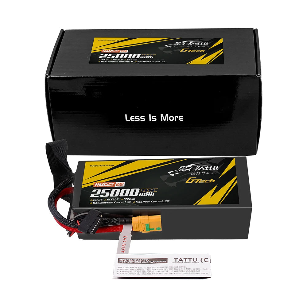 Tattu 25000mAh 6S 10C 22.2V Lipo Battery | XT90-S Plug | Semi-solid