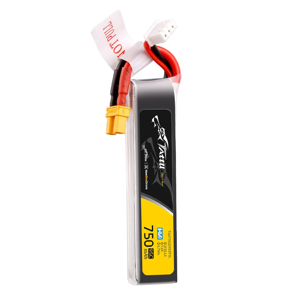 Tattu 750mAh 2S 95C 7.6V(HV) Lipo Battery | XT30 Plug | FPV Classic