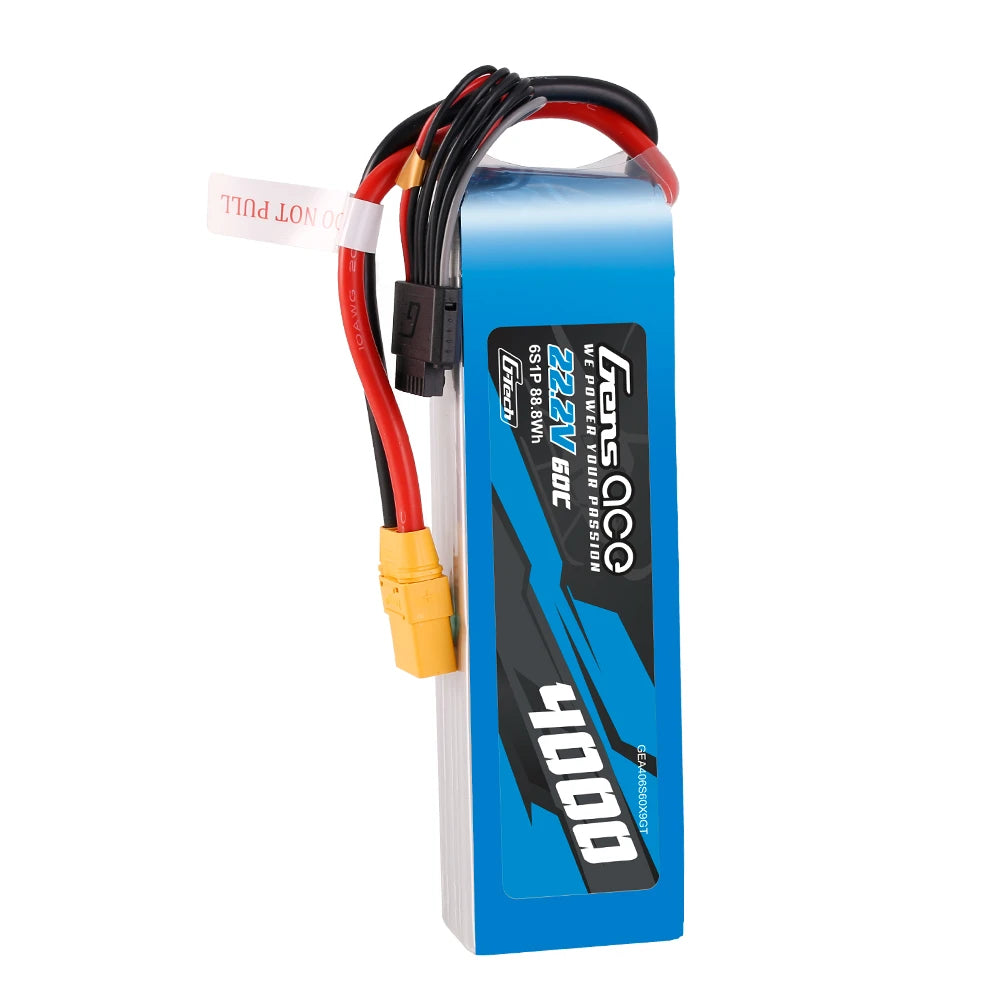 Gens ace 4000mAh 6S 60C 22.2V Lipo Battery | XT90 Plug | Air Classic