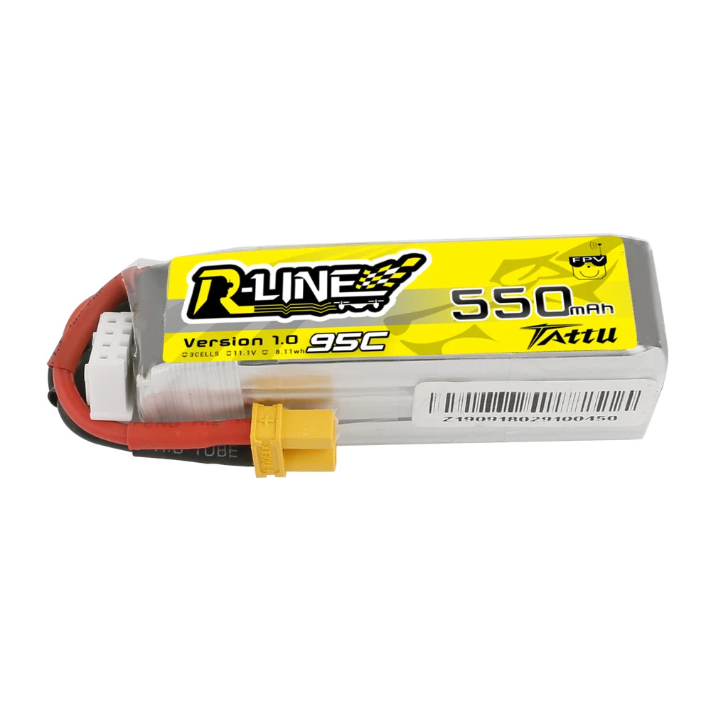 Tattu 550mAh 3S 95C 11.1V Lipo Battery | XT30 Plug | R-Line 1.0