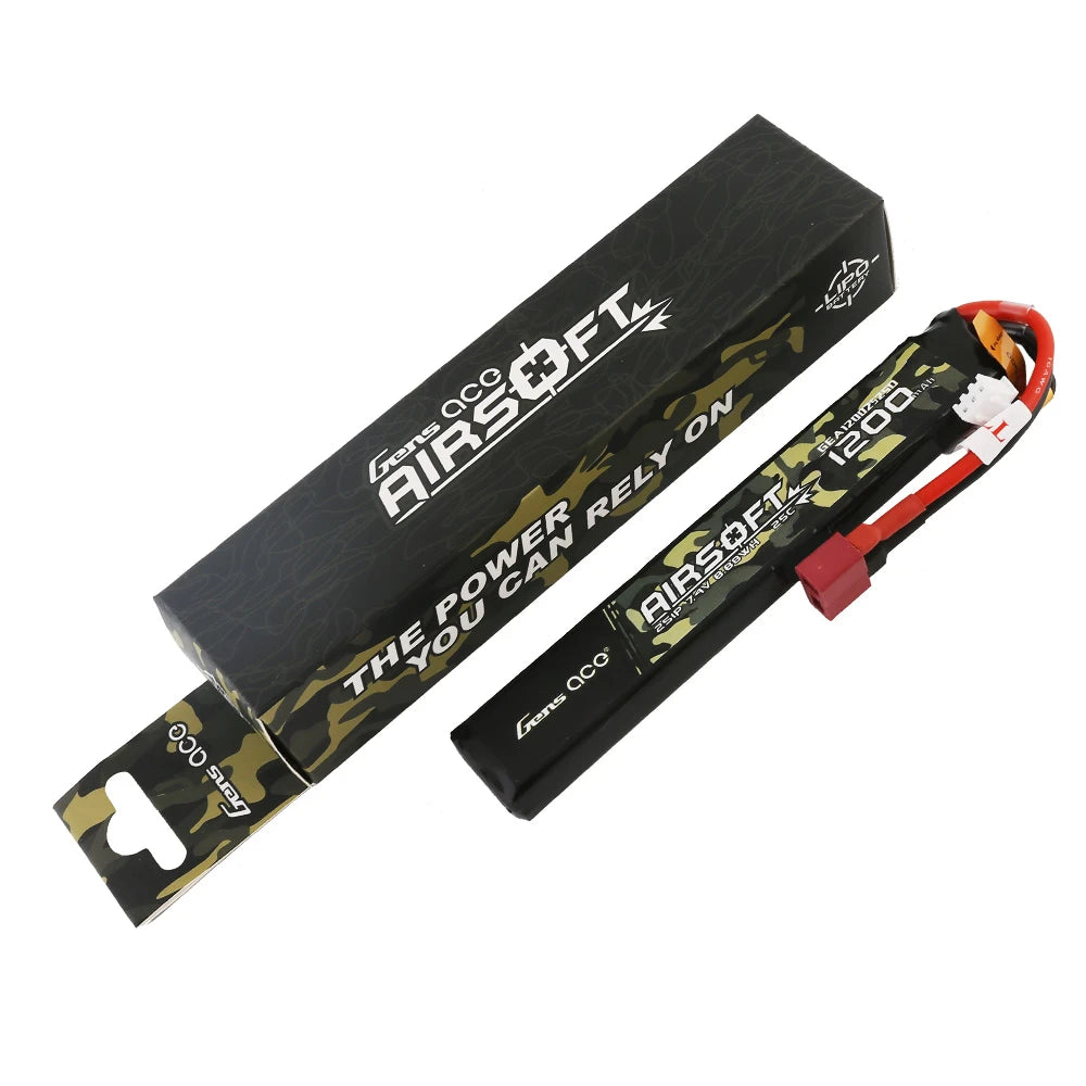 Gens ace 1200mAh 2S 25C 7.4V Lipo Battery | Deans Plug | Airsoft