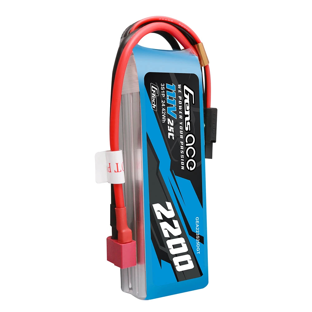 Gens ace 2200mAh 3S 25C 11.1V Lipo Battery | Deans Plug | Air Classic