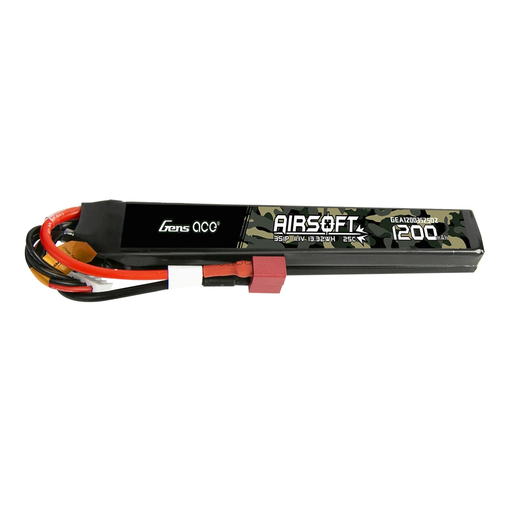 Gens ace 1200mAh 3S 25C 11.1V Lipo Battery | Deans Plug | Airsoft