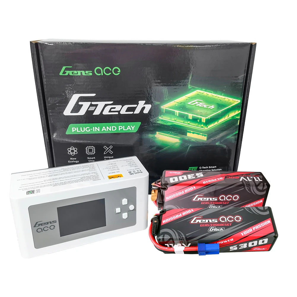 Gens ace 5300mAh 3S 60C Lipo ×2 + iMars D300 Charger [Combo]