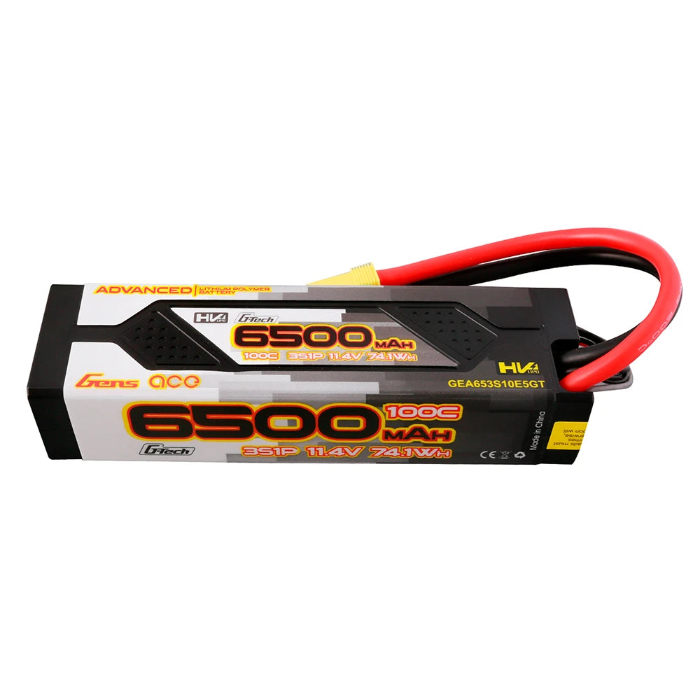 Gens ace 6500mAh 3S 100C 11.4V(HV) Lipo Battery | Hardcase | EC5 Plug | Advanced