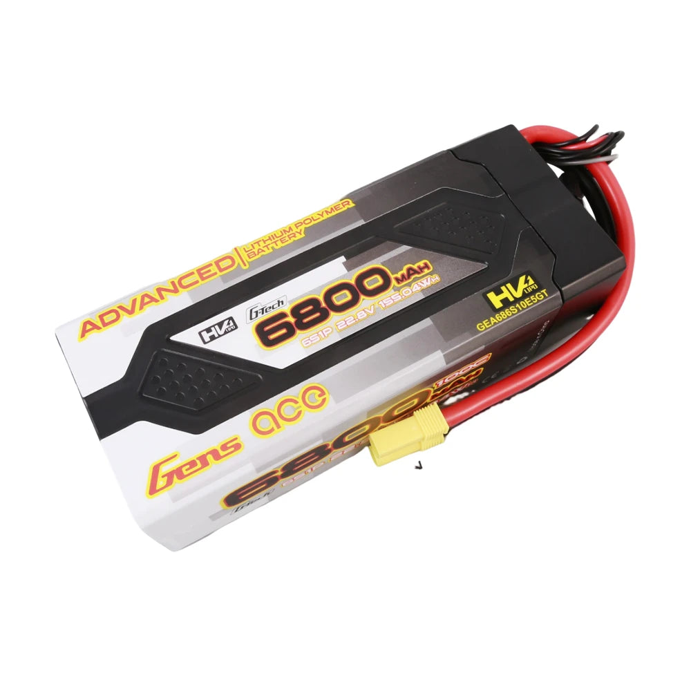 Gens ace 6800mAh 6S 100C 22.8V(HV) Lipo Battery | Hardcase | EC5 Plug | Advanced