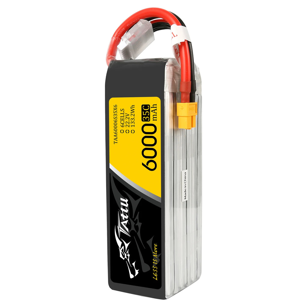 Tattu 6000mAh 6S 35C 22.2V Lipo Battery | XT60 Plug | UAV Classic
