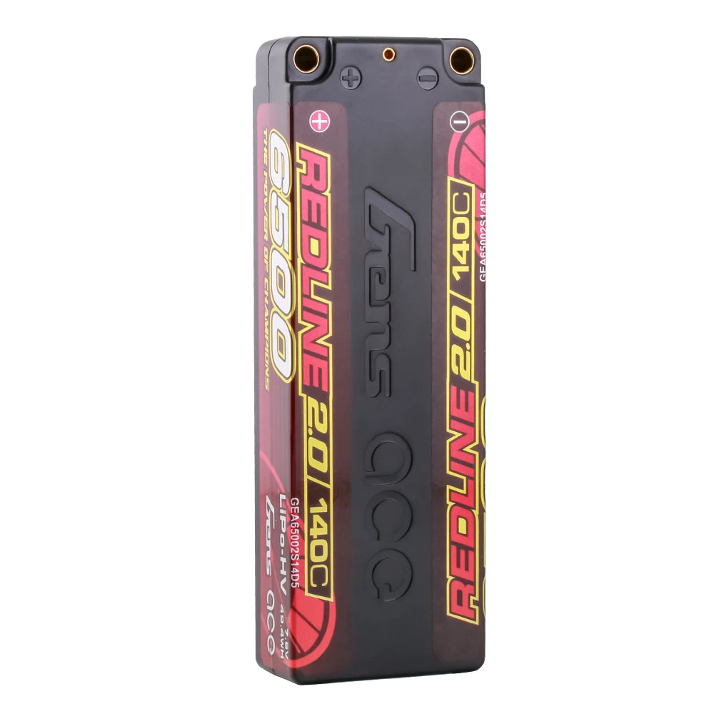 Gens ace 6500mAh 2S 140C 7.6V(HV) Lipo Battery | 5.0mm bullet | Redline 2.0