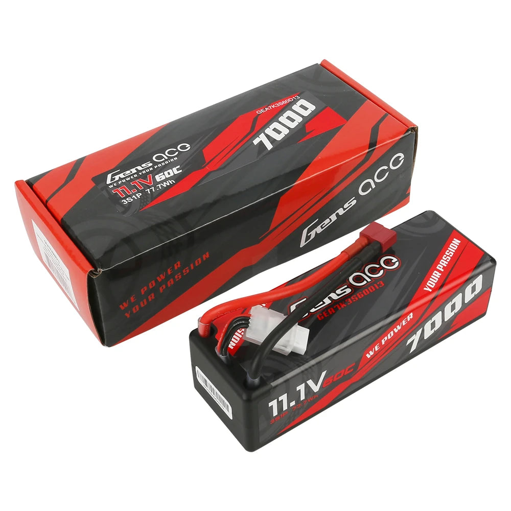 Gens ace 7000mAh 3S 60C 11.1V Lipo Battery | Hardcase | Deans Plug | Car Classic (Non-G-Tech)