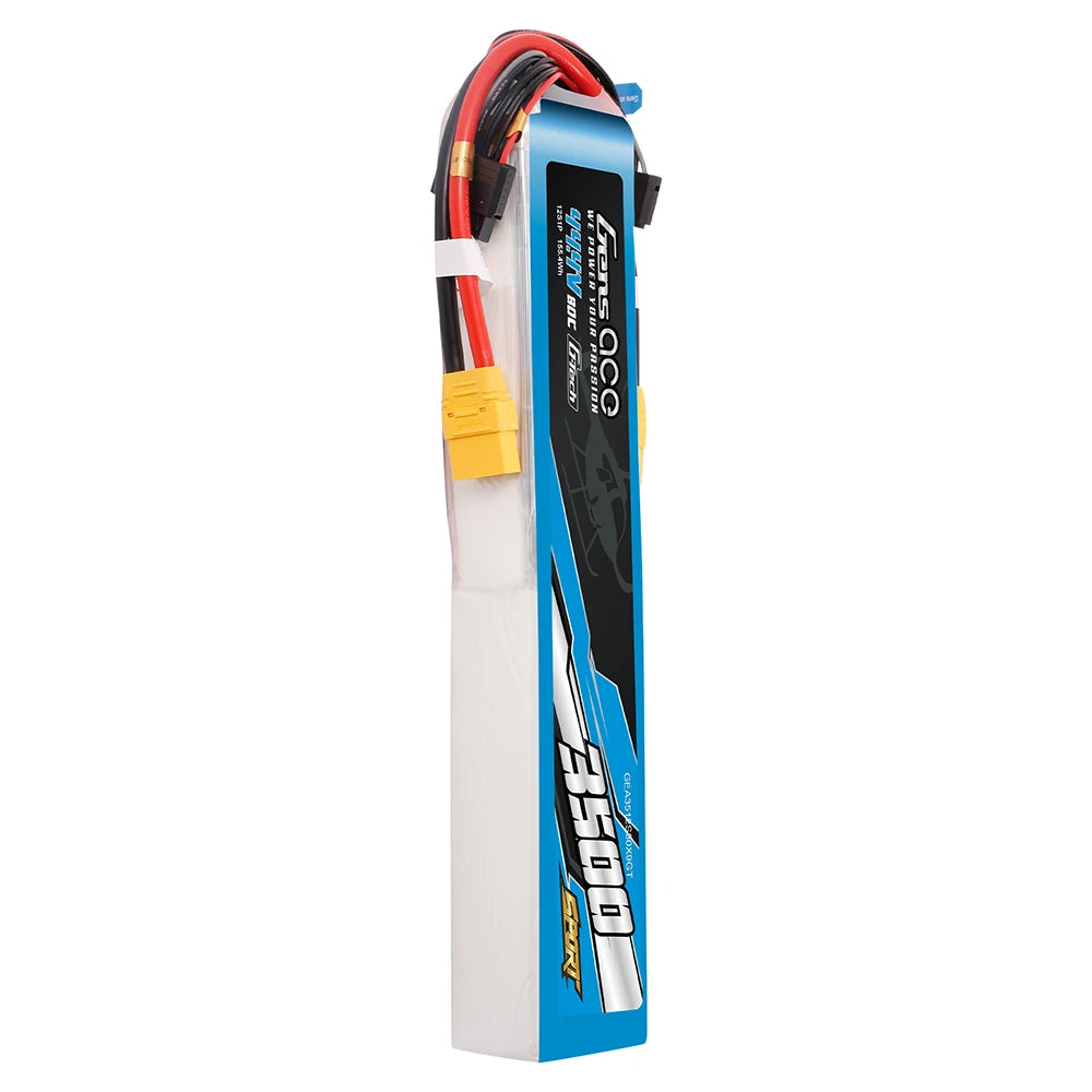 Gens ace 3500mAh 12S 80C 44.4V Lipo Battery | XT90 Plug | Sport