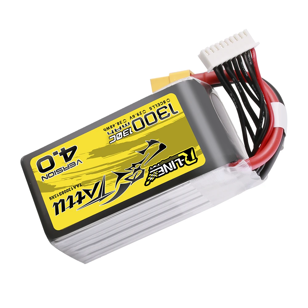 Tattu 1300mAh 8S 130C 29.6V Lipo Battery | XT60 Plug | R-Line 4.0