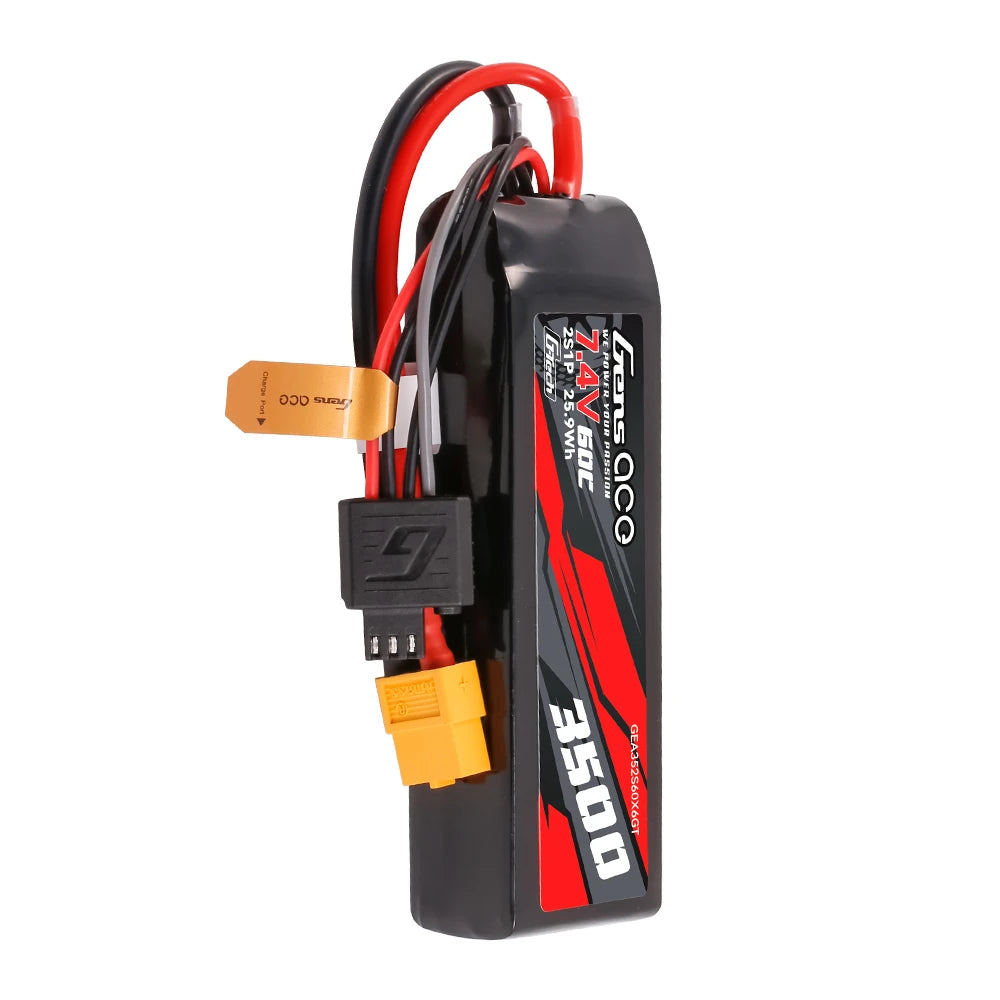 Gens ace 3500mAh 2S 60C 7.4V Lipo Battery | XT60 Plug | Car Classic