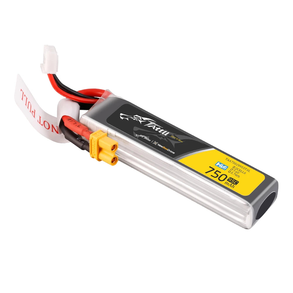 Tattu 750mAh 2S 95C 7.6V(HV) Lipo Battery | XT30 Plug | FPV Classic
