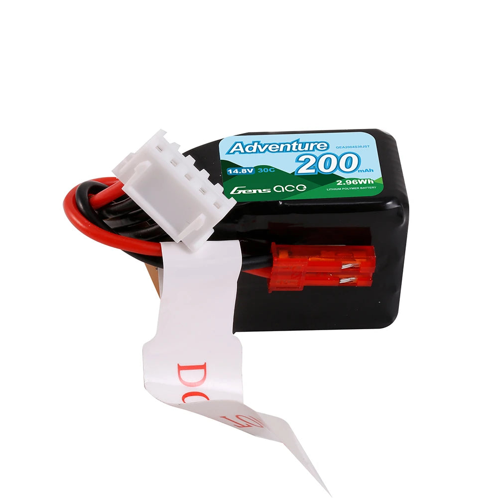 Gens ace 200mAh 4S 30C 14.8V Lipo Battery | JST Plug | Adventure (Non-G-Tech)