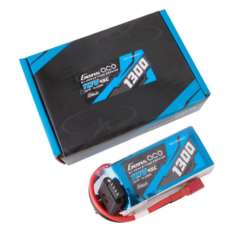 Gens ace 1300mAh 3S 45C 11.1V Lipo Battery | Deans Plug | Air Classic