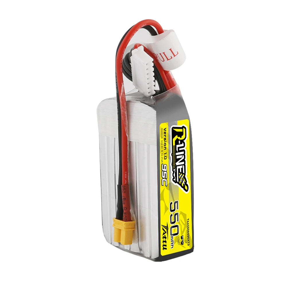 Tattu 550mAh 6S 95C 22.2V R-Line Lipo Battery Pack with XT30 Plug