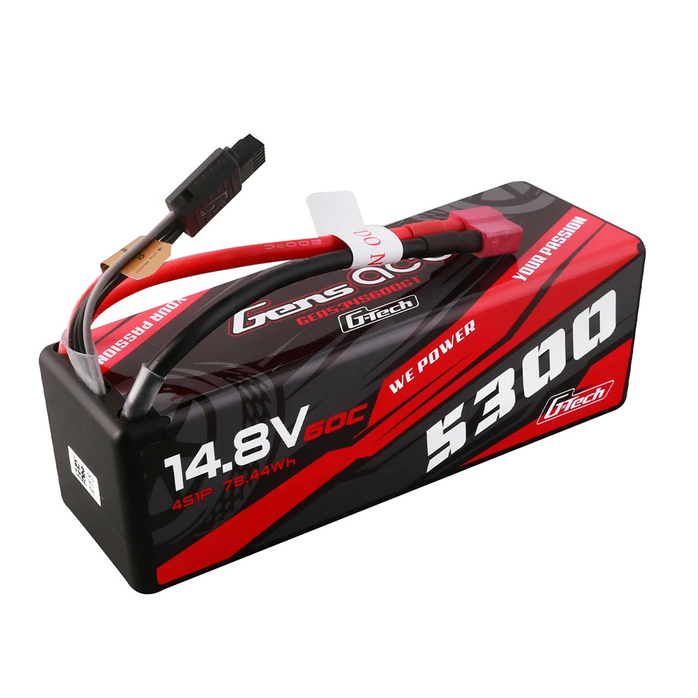 Gens ace 5300mAh 4S 60C 14.8V Lipo Battery | Hardcase | Deans Plug | Car Classic
