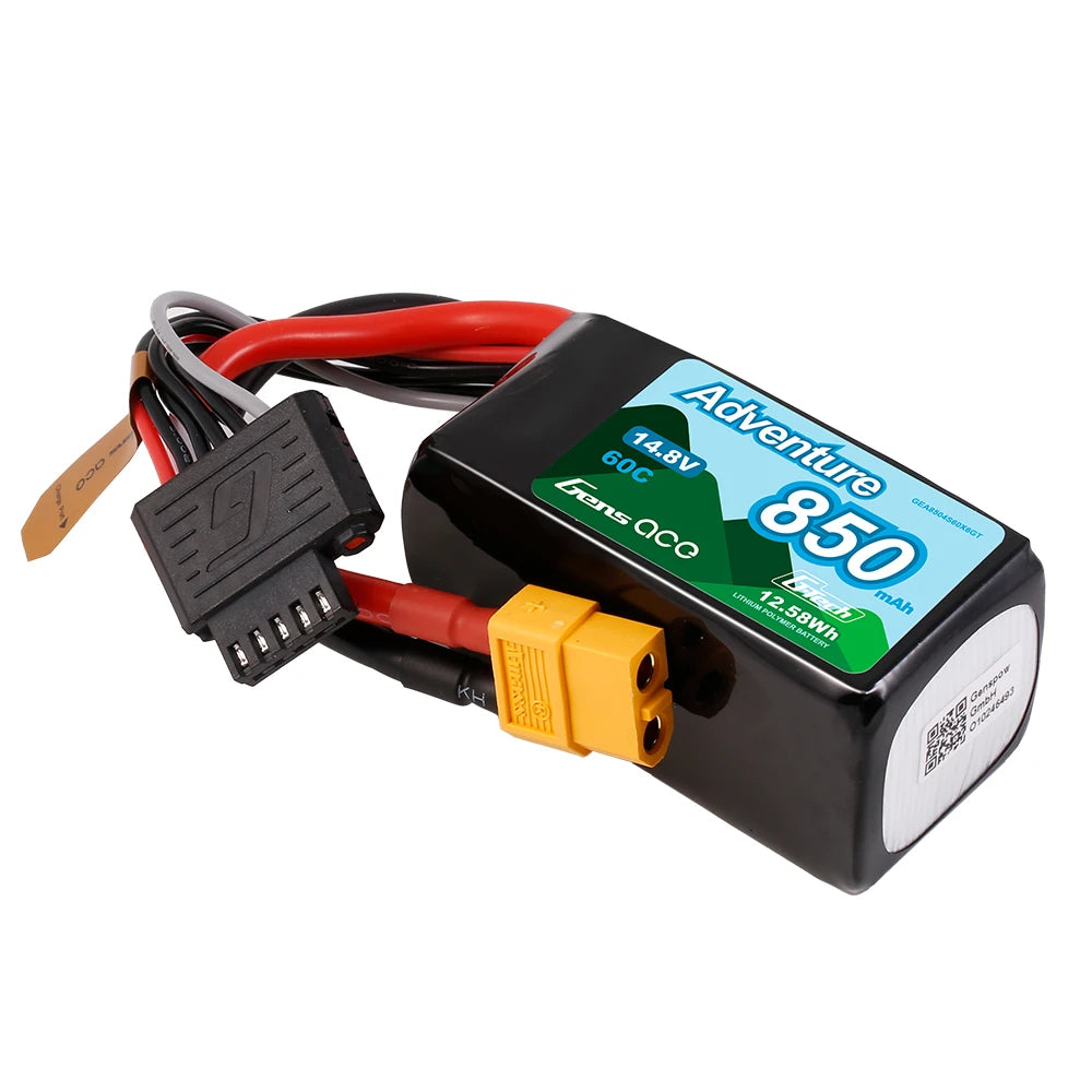 Gens ace 850mAh 4S 60C 14.8V Lipo Battery | XT60 Plug | Adventure (Non-G-Tech)