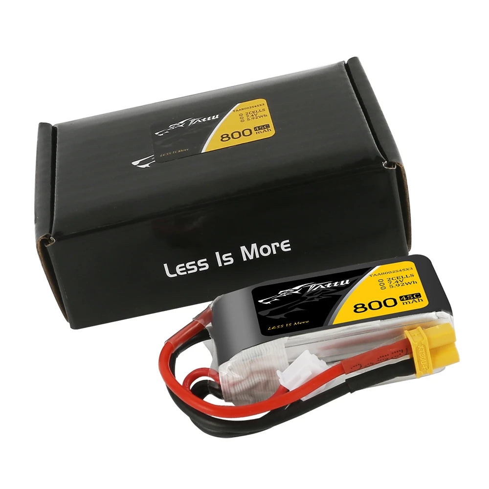 Tattu 800mAh 2S 45C 7.4V Lipo Battery | XT30 Plug | FPV Classic