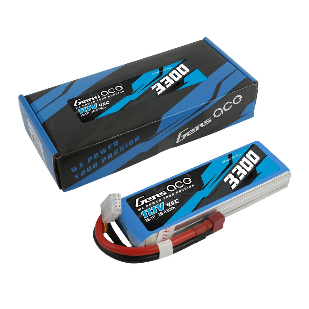 Gens ace 3300mAh 3S 45C 11.1V Lipo Battery | Deans Plug | Air Classic (Non-G-Tech)