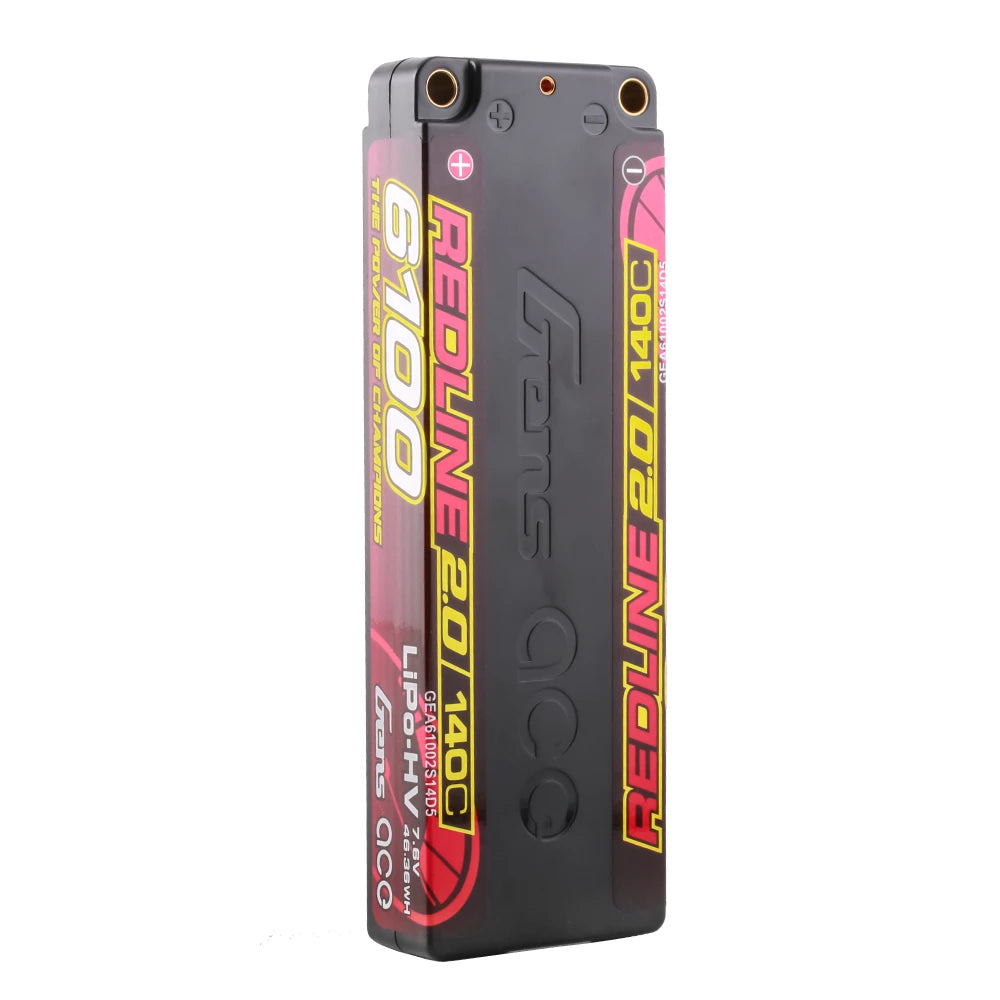 Gens ace 6100mAh 2S 140C 7.6V(HV) Lipo Battery | 5.0mm bullet | Redline 2.0