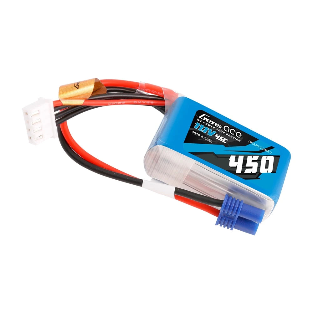 Gens ace 450mAh 3S 45C 11.1V Lipo Battery | EC2 Plug | Air Classic (Non-G-Tech)