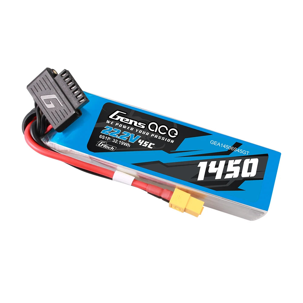 Gens ace 1450mAh 6S 45C 22.2V Lipo Battery | XT60 Plug | Air Classic
