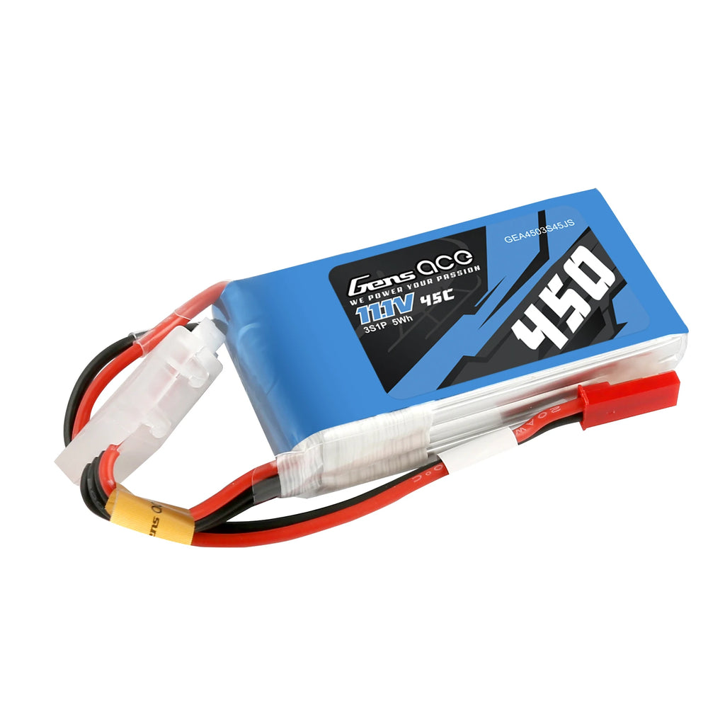 Gens ace 450mAh 3S 45C 11.1V Lipo Battery | JST-SYP Plug | Air Classic (Non-G-Tech)