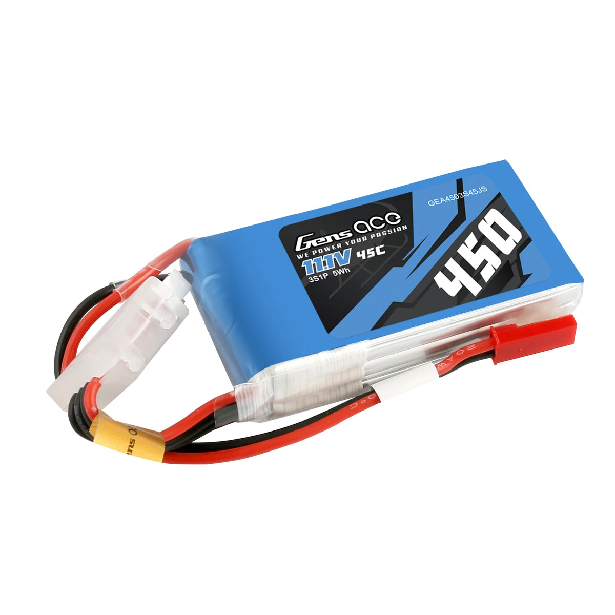 Gens ace 450mAh 3S 45C 11.1V Lipo Battery | JST-SYP Plug | Air Classic (Non-G-Tech)