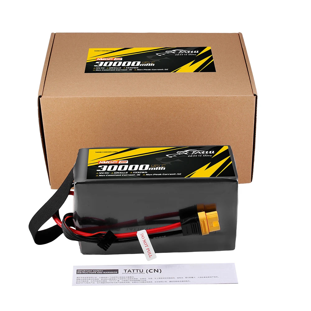 Tattu 30000mAh 12S 10C 44.4V Lipo Battery | AS150U Plug | Semi-solid