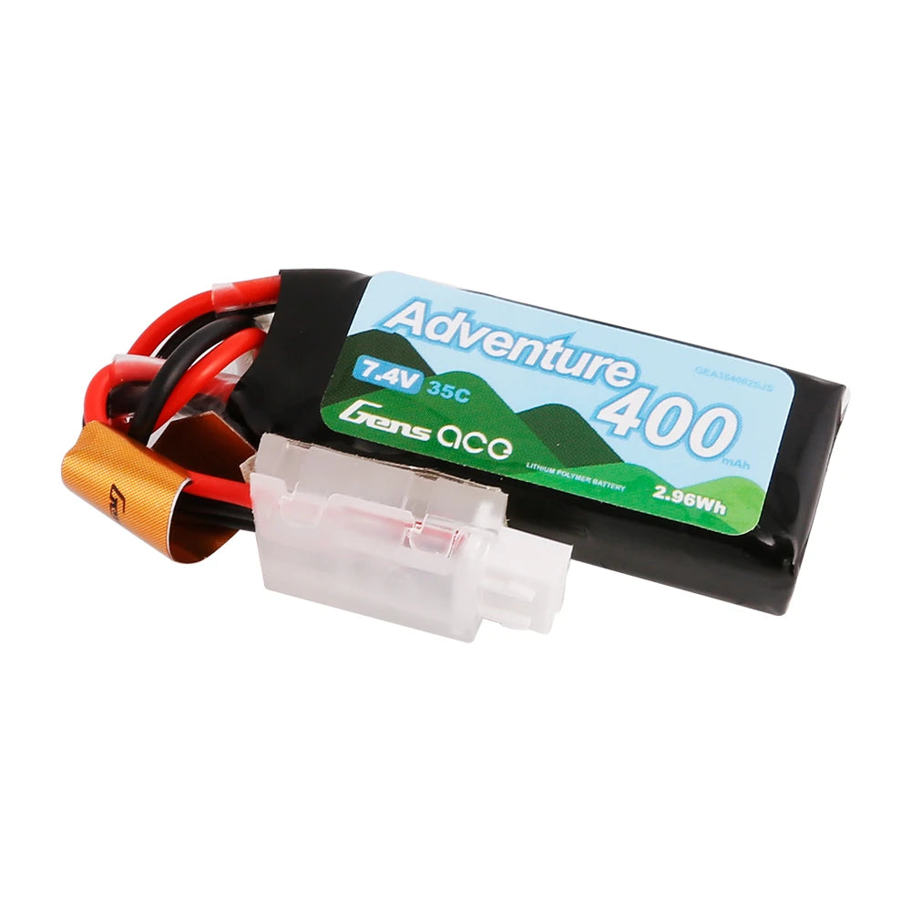 Gens ace 400mAh 2S 35C 7.4V Lipo Battery | JST Plug | Adventure (Non-G-Tech)