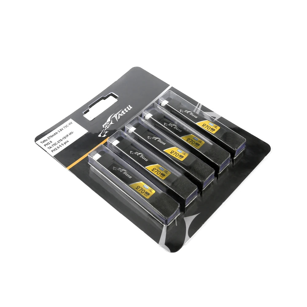 Tattu 270mAh 1S 75C 3.8V(HV) Lipo Battery | JST-PHR 2.0 Plug | FPV Classic (5pcs)