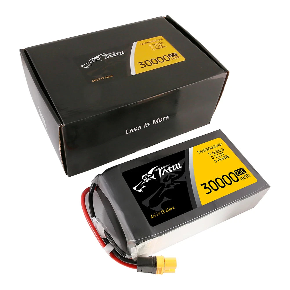 Tattu 30000mAh 6S 25C 22.2V Lipo Battery | AS150U-F Plug | UAV Classic