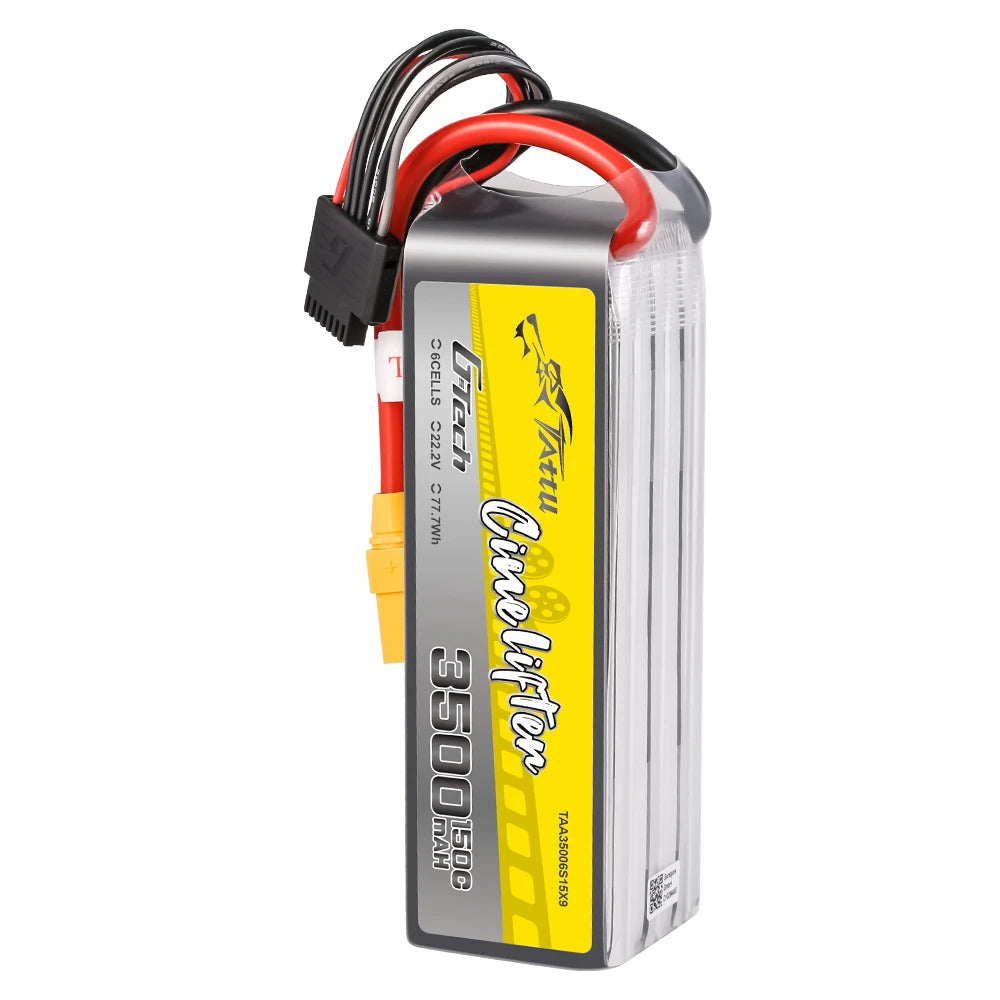 Tattu 3500mAh 6S 150C 22.2V Lipo Battery | XT90-S Plug | UAV Classic (Cinelifter)