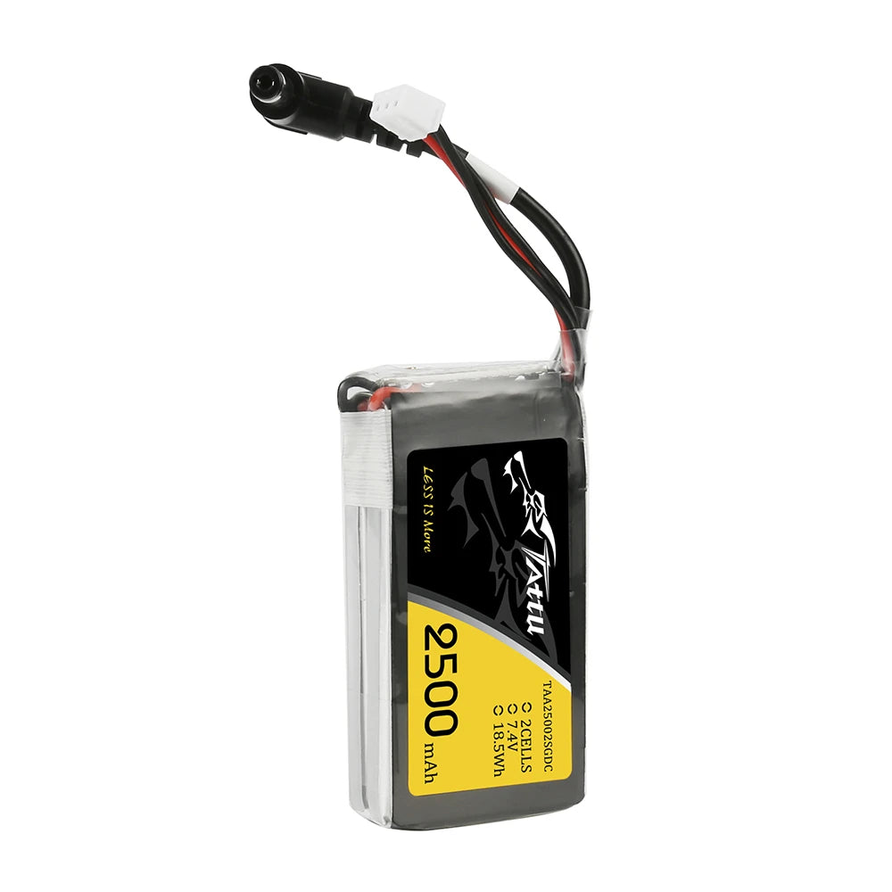Tattu 2500mAh 2S 7.4V Lipo Battery | DC 5.5mm Plug | TX&RX