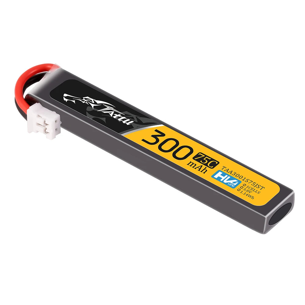Tattu 300mAh 1S 75C 3.8V(HV) Lipo Battery | JST-PHR Plug | FPV Classic