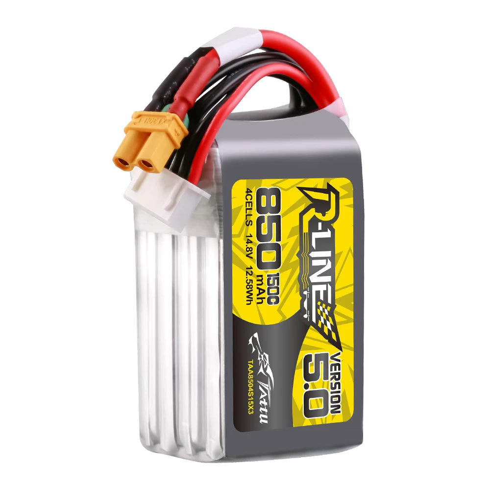 Tattu 850mAh 4S 150C 14.8V Lipo Battery | XT30U-F Plug | R-Line 5.0