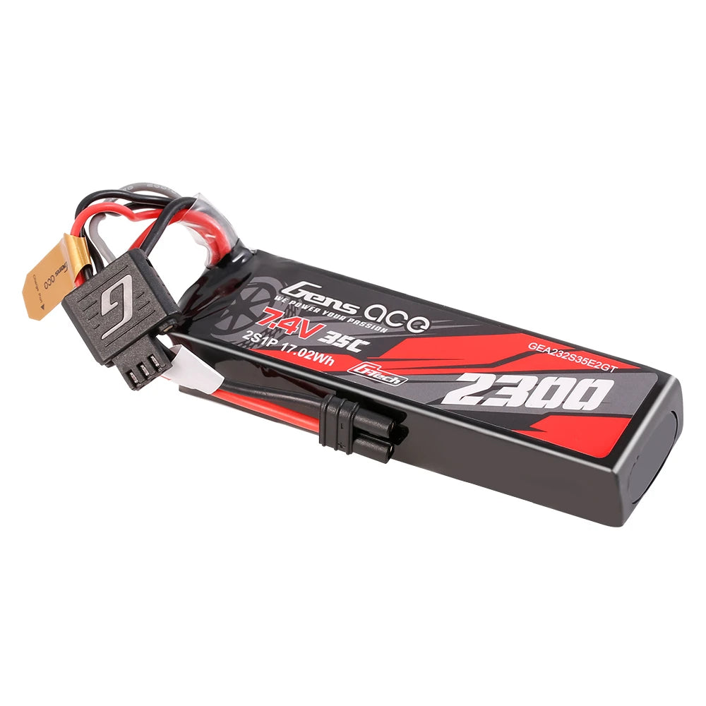 Gens ace 2300mAh 2S 35C 7.4V Lipo Battery | IEC2 Plug | Car Classic