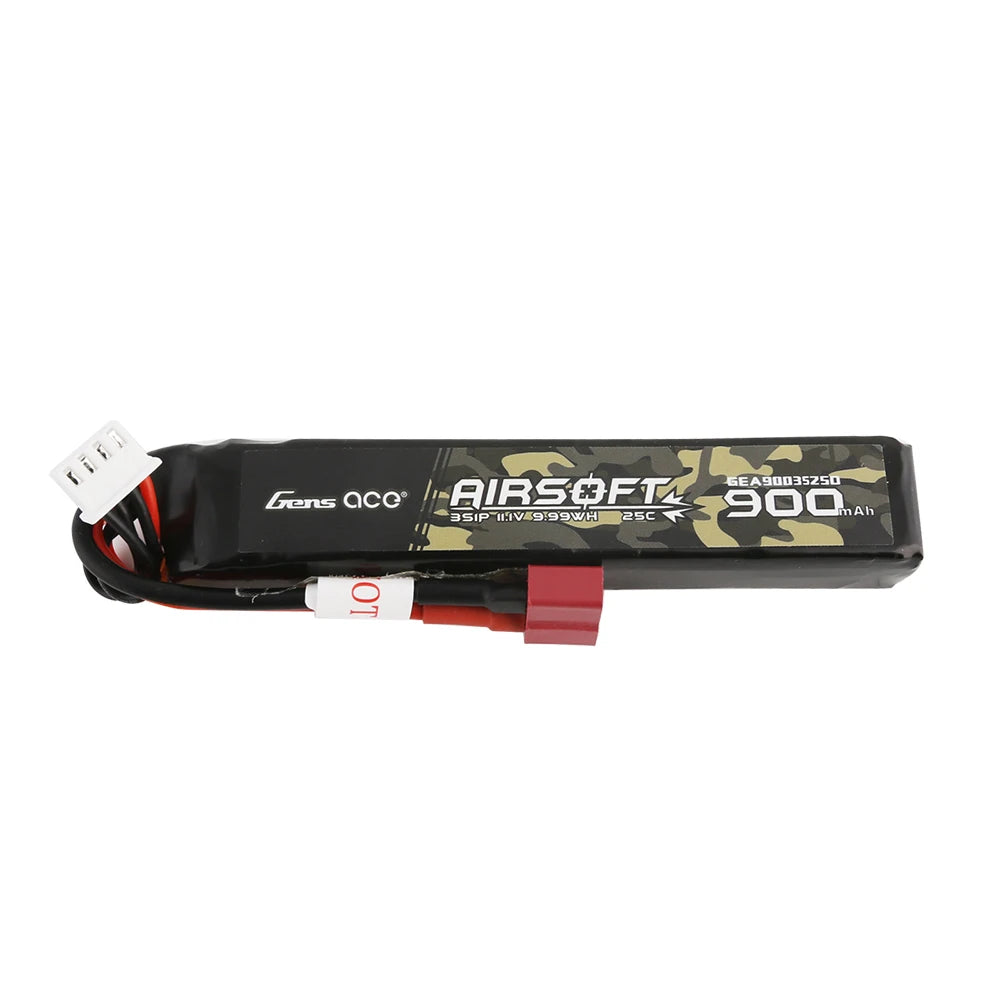 Gens ace 900mAh 3S 25C 11.1V Lipo Battery | Deans Plug | Airsoft