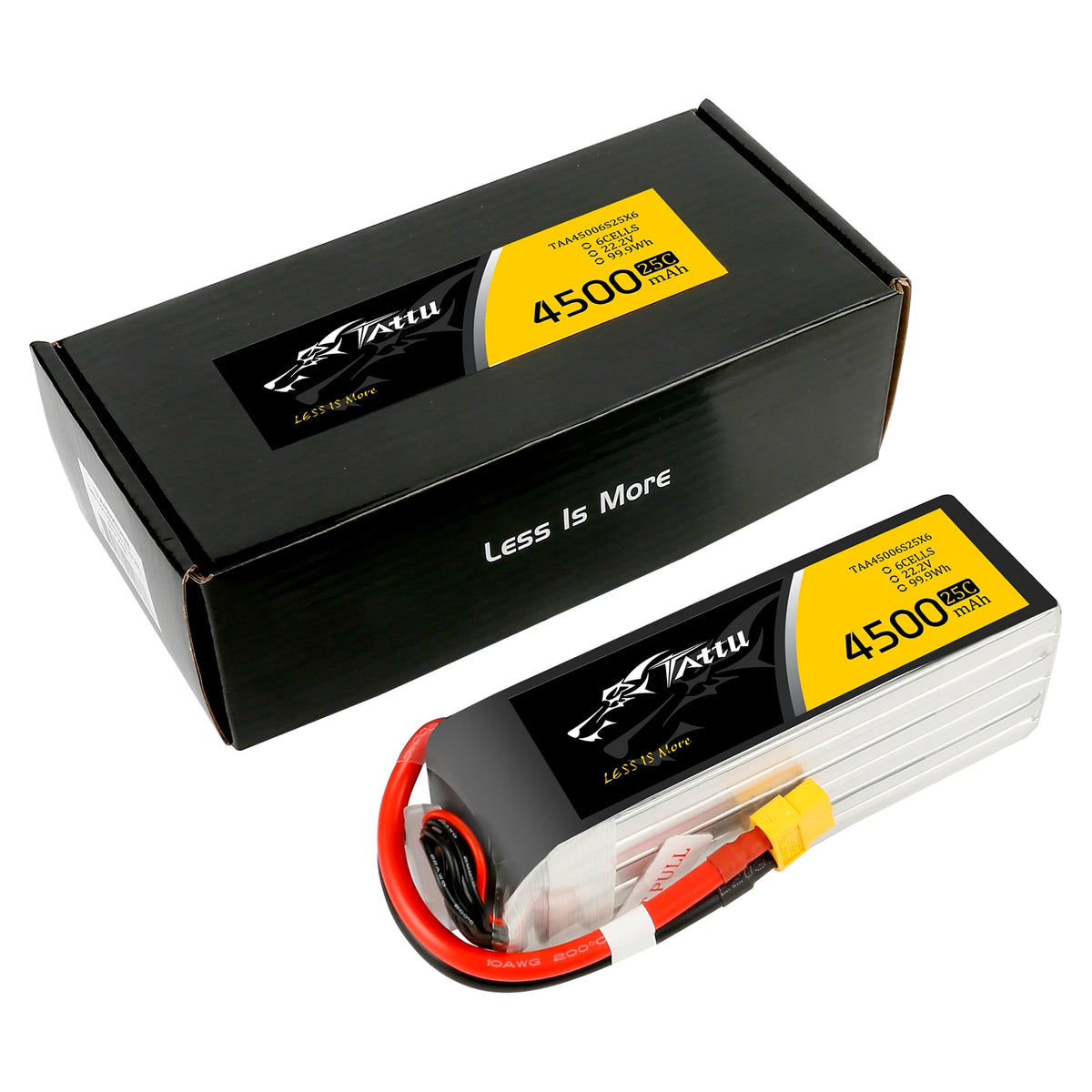 Tattu 4500mAh 6S 25C 22.2V Lipo Battery | XT60 Plug | UAV Classic