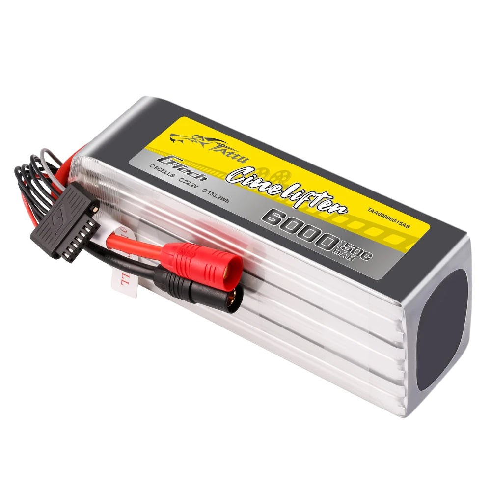 Tattu 6000mAh 6S 150C 22.2V Lipo Battery | AS150 Plug | UAV Classic (Cinelifter)