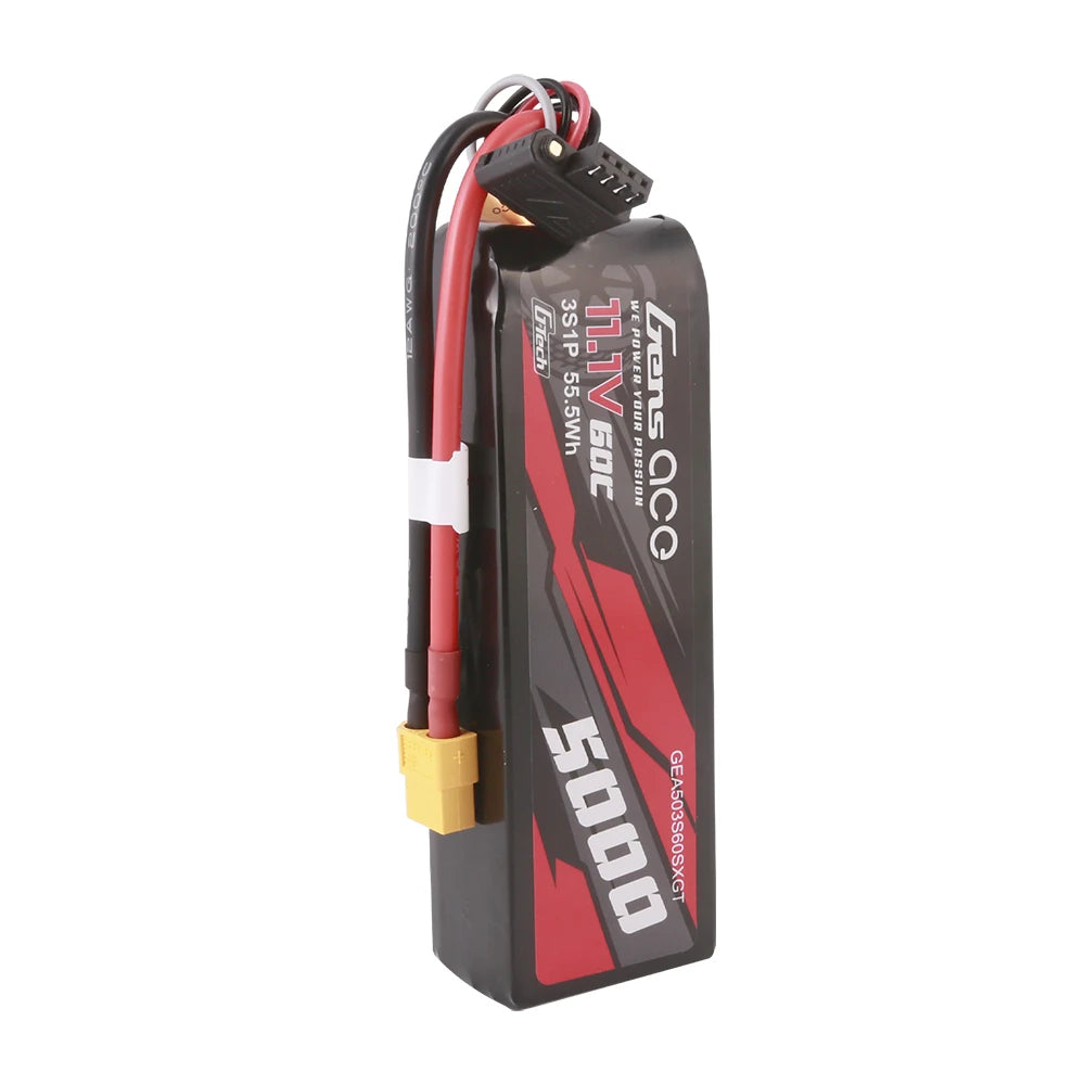Gens ace 5000mAh 3S 60C 11.1V Short-Size Lipo Battery | XT60 Plug | Car Classic